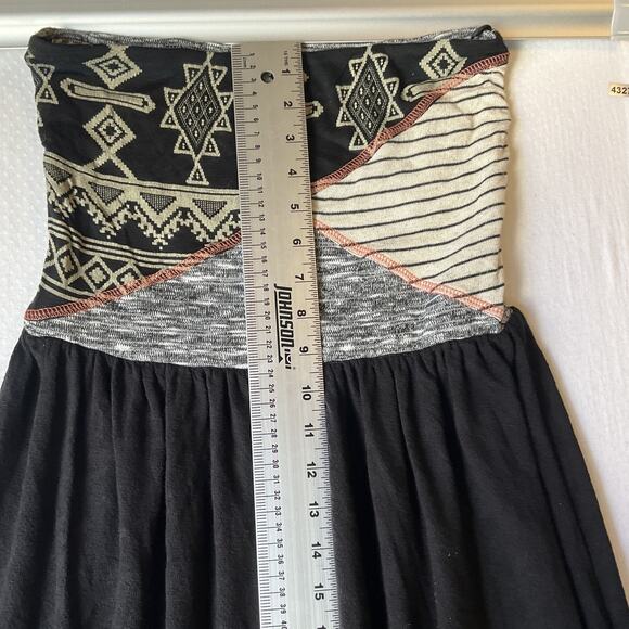 Scrapbook Women Midi Dress M Black Rayon Geometric A-Line Bohemian Embroidered - Picture 6 of 10